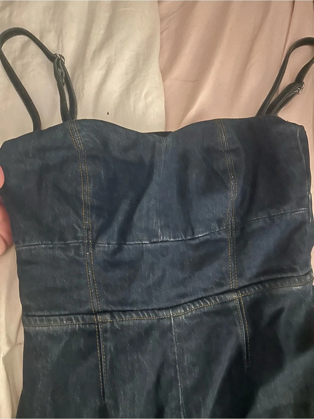 Reformation Daphne Denim Jumpsuit size 0